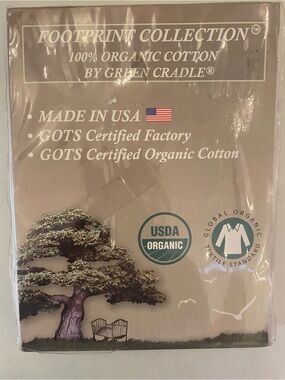 Green Cradle Bassinet Footprint Collection Organic Cotton Sheet Tan 18 x 36